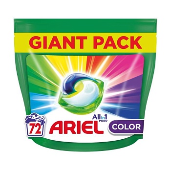 фото капсули для прання ariel все в 1 pods color, 72 цикли прання, 72 шт