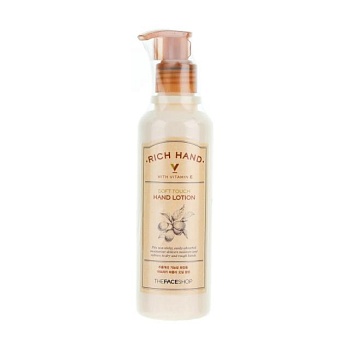 foto лосьйон для рук the face shop rich hand v soft touch hand lotion з олією марули, 200 мл