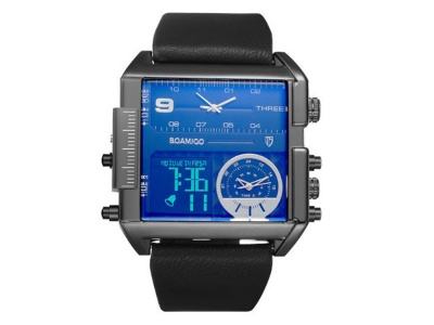 Podrobnoe foto наручные часы boamigo с двойным дисплеем водонепроницаемые спортивные цифровые мужские (1006-099-00)