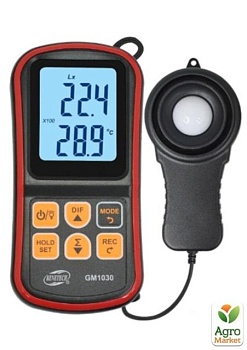 фото вимірювач рівня освітленості (люксметр)+термометр, benetech gm1030c