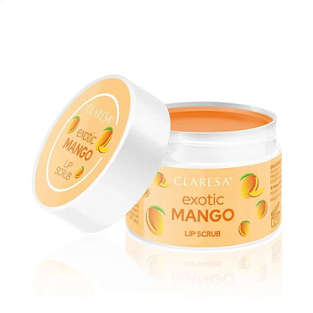 фото скраб для губ claresa lip scrub exotic mango екзотичне манго, 15 г