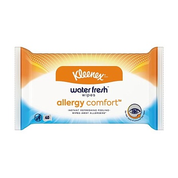 фото вологі серветки kleenex waterfresh fresh allergy comfort, 40 шт
