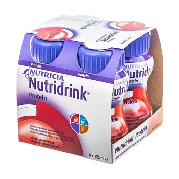foto харчовий продукт ентеральне харчування nutricia nutridrink protein зі смаком лісових ягід, з 6 років, 4*125 мл