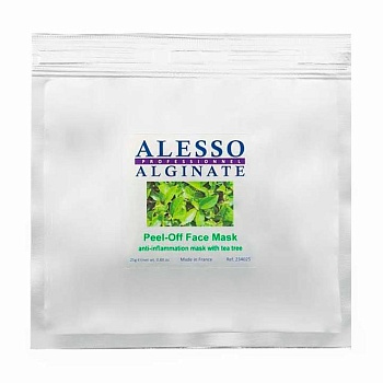 фото альгінатна маска для обличчя alesso professionnel alginate anti-inflammation peel-off face maskз олією чайного дерева, 25 г