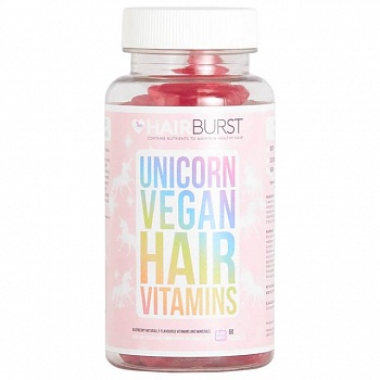 foto витамины для роста и укрепления волос для веганов hairburst vegan unicorn hair vitamins 60 пастилок