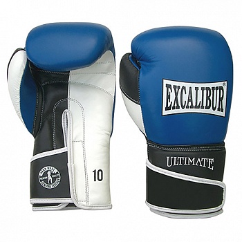 foto перчатки боксерские excalibur 551-03 ultimate (14 oz) синий/белый/черный