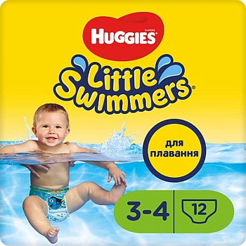 фото трусики-підгузки для плавання huggies little swimmers розмір 3-4 (7-15 кг), 12 шт