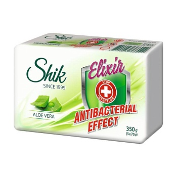 foto мило тверде shik elixir antibacterial effect aloe vera, 5*70 г