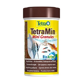 фото корм для акваріумних риб tetra min mini granules в гранулах, 100 мл