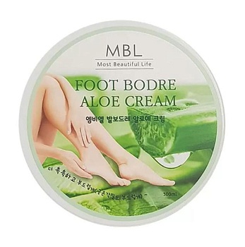 фото крем-дезодорант для ніг проти сухості та натоптишів mbl foot bodre aloe cream з алое, 300 мл