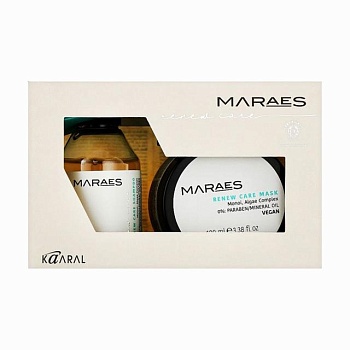 фото набір kaaral maraes renew care travel kit для відновлення волосся (шампунь, 100 мл + маска, 100 мл)