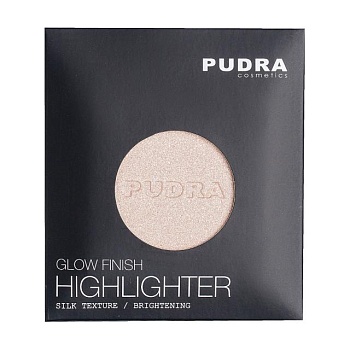 foto хайлайтер для обличчя pudra cosmetics glow finish higlighter 01, 5.5 г (змінний блок)