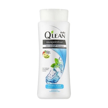 фото шампунь для волосся qlean anti-dandruff shampoo fresh & cool свіжість та прохолода, проти лупи, 170 мл