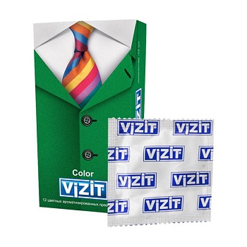 foto презервативи латексні vizit color кольорові, ароматизовані, 12 шт