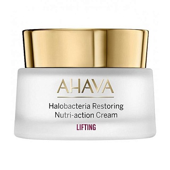 фото відновлювальний живильний крем для обличчя ahava lifting halobacteria restoring nutri-action cream, 50 мл