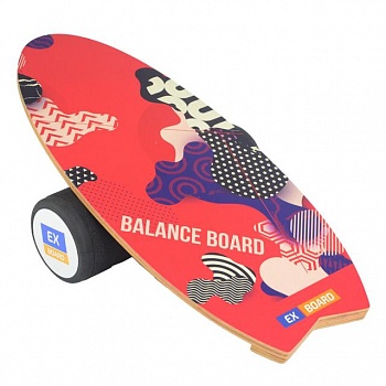 foto балансборд ex-board surf red черный валик 16 см литой (ex73)