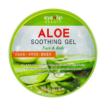 фото охолоджувальний заспокійливий гель для обличчя тіла eyenlip aloe soothing gel, 300 мл