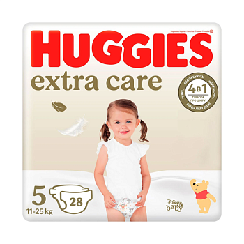 фото підгузки huggies extra care jumbo розмір 5 (11-25 кг), 28 шт