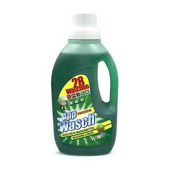 фото гель для прання appwasch universal washing liquid універсальний, 28 циклів прання, 1 л