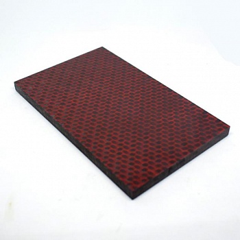 foto накладки микарта карбон № 93632 твил красный 8,2х80х130 мм
