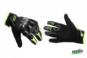 foto перчатки fox bomber (mod:fx-5, size:xl, черно-зеленые)