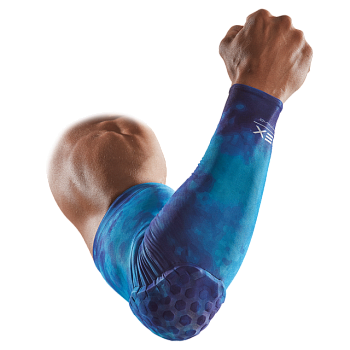 foto компрессионный рукав с защитой (двухсторонний) mcdavid hex reversible arm sleeve(6500pr(tie dye)) m синий