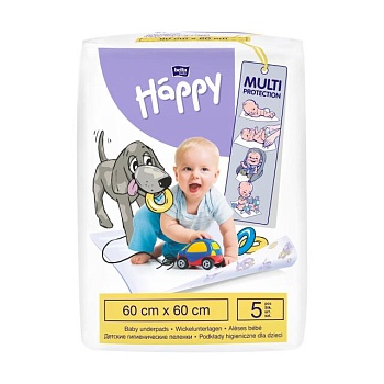 фото одноразовые гигиенические пеленки happy bella baby multi protection 60*60 см, 5 шт