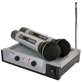 foto радиосистема vhf с 2-мя ручными динамическим микрофонами superlux vt96ee