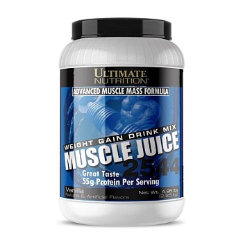 фото дієтична добавка гейнер в порошку ultimate nutrition muscle juice 2544 ваніль, 2.25 кг