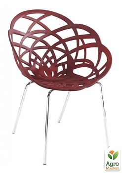 фото крісло papatya flora-ml матовий червона цегла сидіння, ніжки хром (2954)