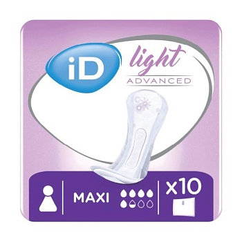 фото урологічні прокладки id light advanced maxi, 10 шт