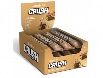 foto заменители питания biotech usa упаковка батончиков crush bar (12 шт) вкус печенье крем