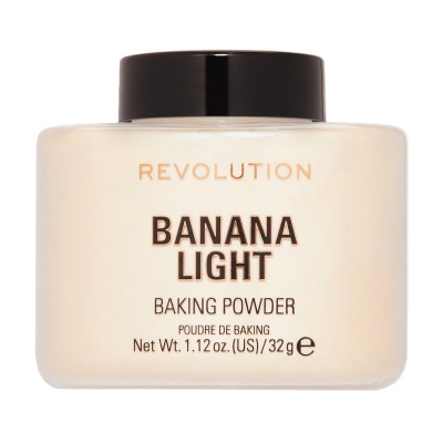 Детальне фото розсипчаста пудра для обличчя makeup revolution baking powder, banana light, 32 г