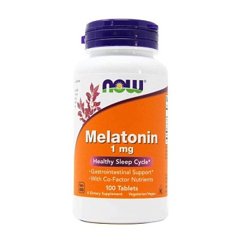 фото дієтична добавка в таблетках now foods melatonin мелатонін, 1 мг, 100 шт
