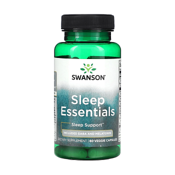 фото дієтична добавка в веганських капсулах swanson sleep essentials сон, 60 шт