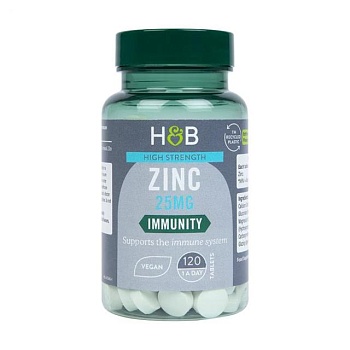 фото дієтична добавка в таблетках holland & barrett high strength zinc цинк 25 мг, 120 шт