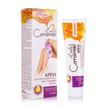 фото крем для депіляції caramel lady 100% видалення волосся, 100 мл