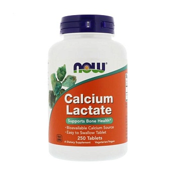 фото дієтична добавка мінерали в таблетках now foods calcium lactate кальцій лактат, 250 шт