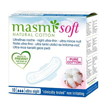 фото гігієнічні прокладки masmi soft ultra night, 10 шт