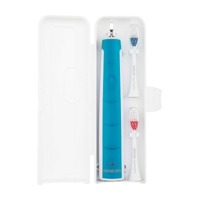 Детальне фото зубна електрощітка sencor electric sonic toothbrush soc 1102tq біло-блакитна, 1 шт