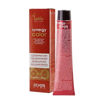 фото уцінка! безаміачна крем-фарба для волосся echosline seliar synergy color з арганою та кератином, 7.34, 100 мл