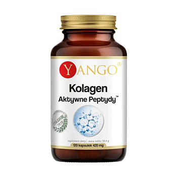 фото дієтична добавка в капсулах yango collagen active peptides активні пептиди колагену, 420 мг, 120 шт