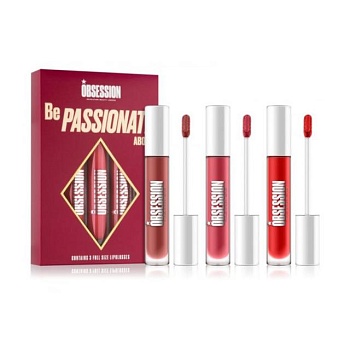 фото набір блисків для губ makeup obsession be passionate about lip gloss collection (sweetest dream, 5 мл + disorderly devoted, 5 мл + everlasting, 5 мл)