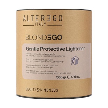 фото освітлювальний порошок для волосся alter ego blondego gentle protective lightener violet bleaching powder, 500 г