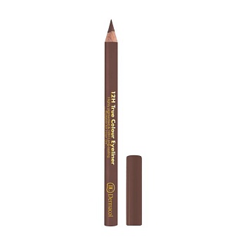 фото стійкий олівець для очей dermacol 12h true colour eyeliner, 04, 2 г