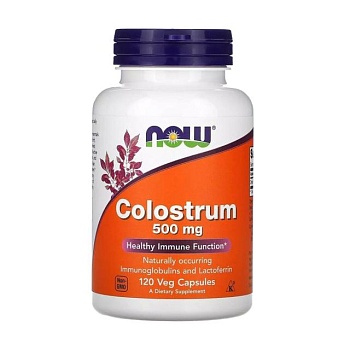 фото дієтична добавка в капсулах now foods colostrum молозиво 500 мг, 120 шт