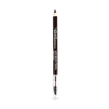 фото олівець для брів quiz cosmetics eye brow pencil, 01 deep brown, 0.7 г