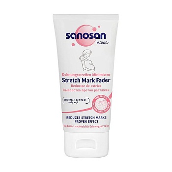 фото сироватка sanosan mama stretch mark fader від розтяжок та для підтягування шкіри, 75 мл