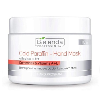 фото холодна парафінова маска для рук bielenda professional hand program cold paraffin hand mask with shea butter, 150 г