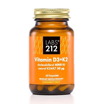 фото дієтична добавка вітаміни в капсулах labs212 vitamin d3 + k2mk7 вітамін d3 4000 мо + k2mk7 50 мкг, 60 шт